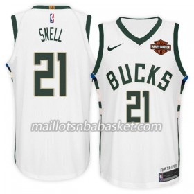 Maillot Homme Milwaukee Bucks Tony Snell 21 Nike 2017-18 Blanc Swingman